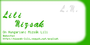 lili mizsak business card